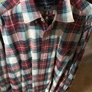 Ralph Lauren Men's Plaid Shirt - Red and Blue